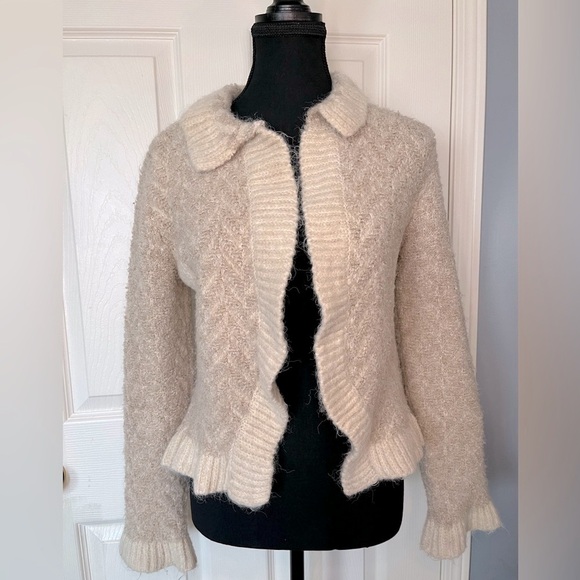 Zara Fuzzy Knit Flare Cardigan Size Small - Picture 1 of 8